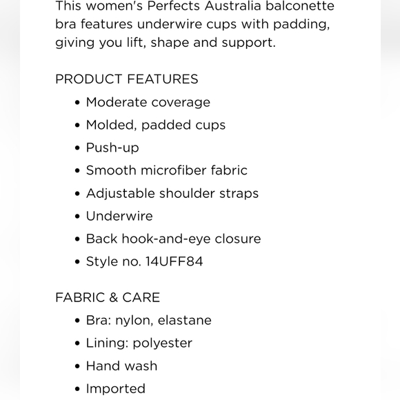 Perfects Perfectly Australian Balconette Padded Underwire Lace Sparkles Bra 38 C - Picture 11 of 13